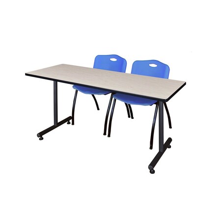 Kobe Rectangle Kobe Trng Table, w/2M Stack Chairs, 66x30", 66" W, 29" H, Laminate Top, Maple MKTRCT6630PL47BE